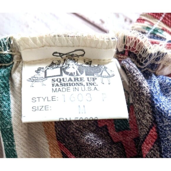 Square Dance Women's Prairie Skirt 4 Tiered Midi Navajo Style Cotton Medium USA - Picture 4 of 8